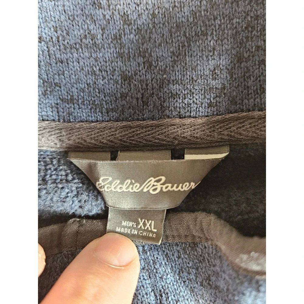 Eddie Bauer Radiator Fleece‎ Snap Mock Pullover Mens XXL Blue Heather 1326578